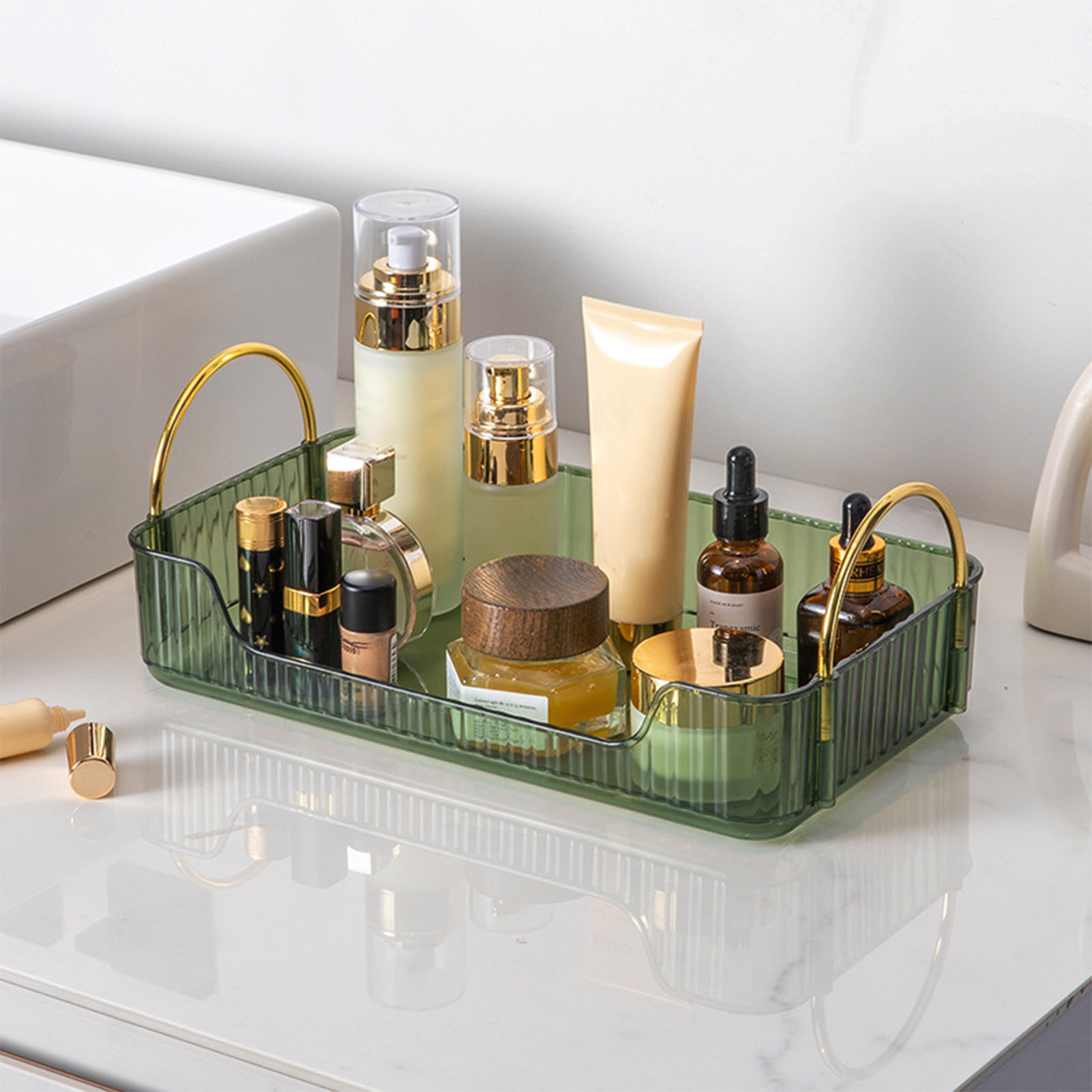 Luxury Skincare Products - Bathroom Organizer Rack Light Luxury Acrylic