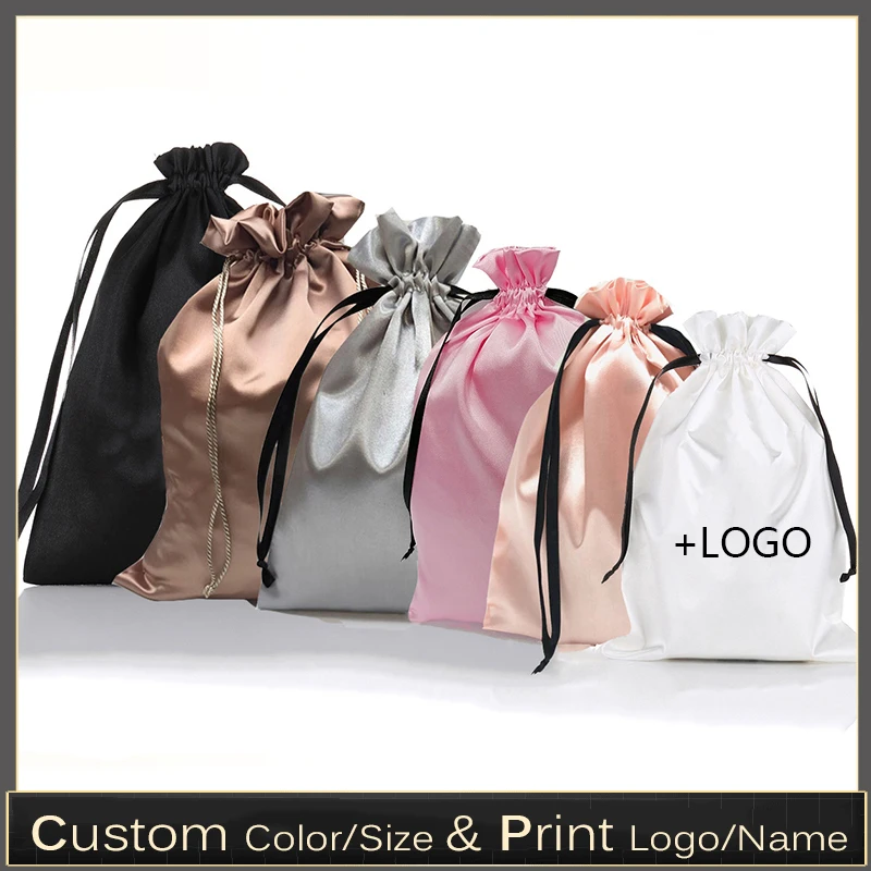 Luxury Skincare Products - 10PCS Custom Satin Extensions Hair Bags