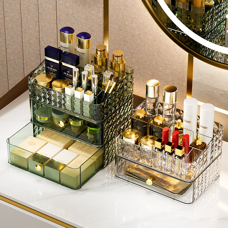High Luxury Skincare - Diamond Pattern Cosmetics Storage Box High-end